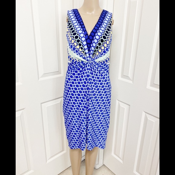 Donna Morgan Twist Front Printed Jersey 